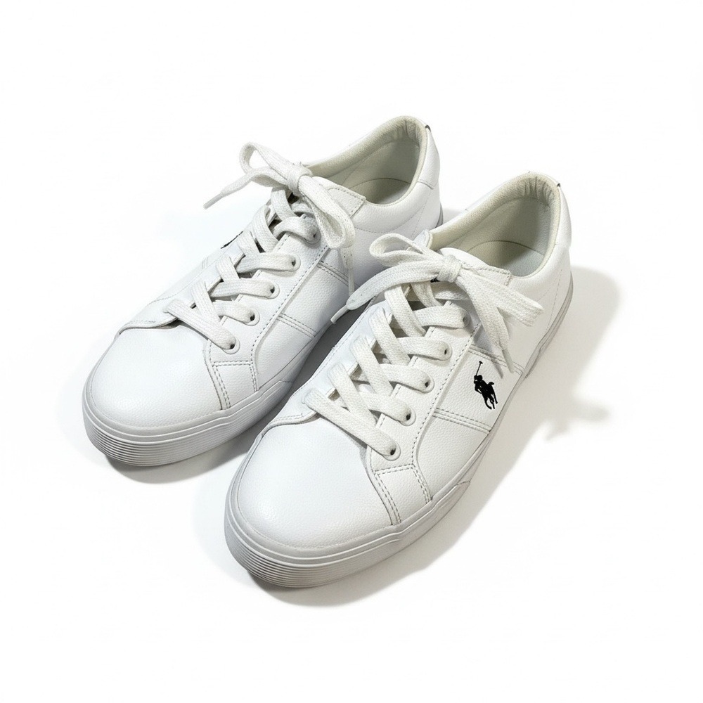 Polo by Ralph Lauren Classic White Sneakers 'Felixstow' sport Leather Sz 8.5 D